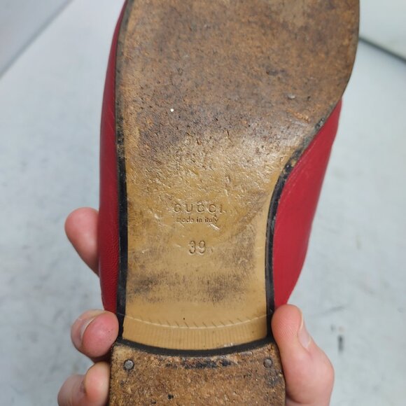 Gucci Princetown Red Leather Slip-on Mule Shoe - Picture 5 of 11